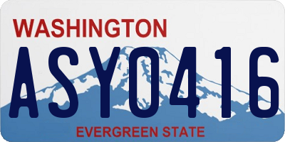 WA license plate ASY0416