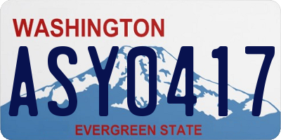 WA license plate ASY0417