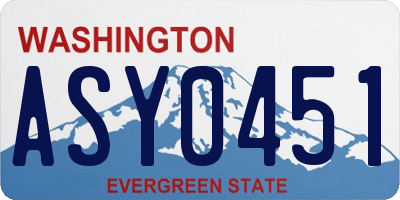 WA license plate ASY0451