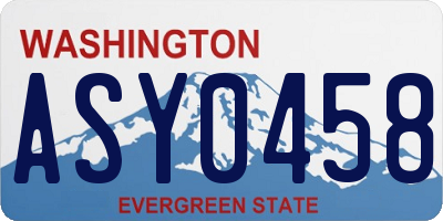 WA license plate ASY0458