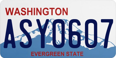 WA license plate ASY0607