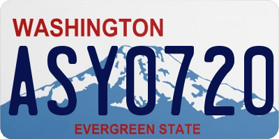 WA license plate ASY0720