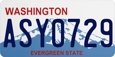 WA license plate ASY0729