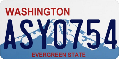 WA license plate ASY0754