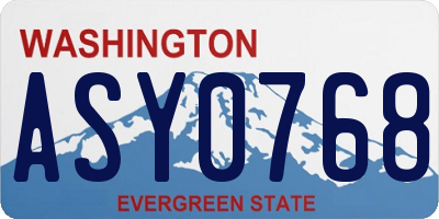 WA license plate ASY0768