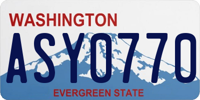 WA license plate ASY0770