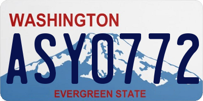 WA license plate ASY0772