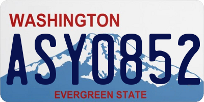 WA license plate ASY0852