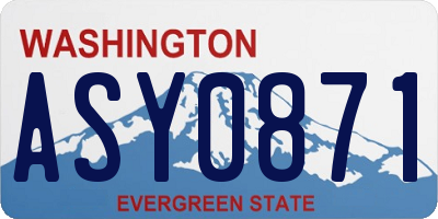 WA license plate ASY0871