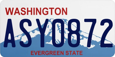 WA license plate ASY0872