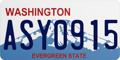 WA license plate ASY0915