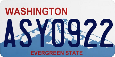 WA license plate ASY0922