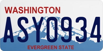 WA license plate ASY0934