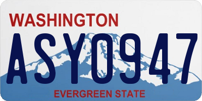 WA license plate ASY0947
