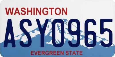 WA license plate ASY0965
