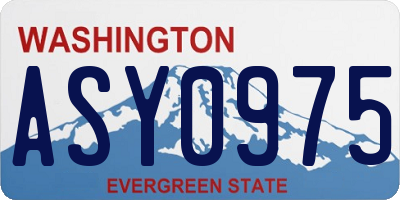 WA license plate ASY0975