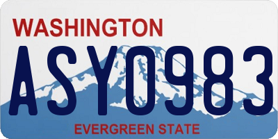 WA license plate ASY0983