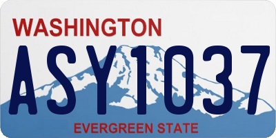 WA license plate ASY1037