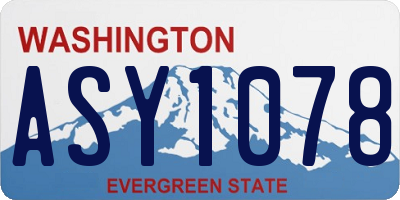 WA license plate ASY1078
