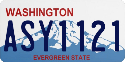 WA license plate ASY1121