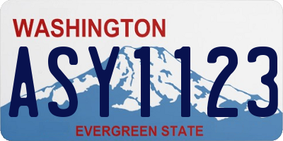 WA license plate ASY1123