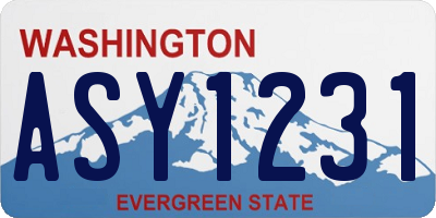 WA license plate ASY1231