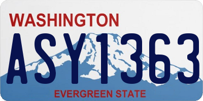 WA license plate ASY1363
