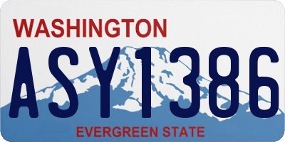 WA license plate ASY1386
