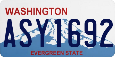 WA license plate ASY1692
