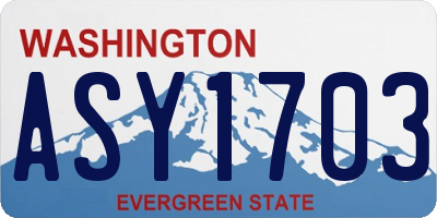 WA license plate ASY1703