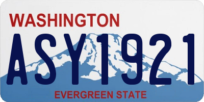 WA license plate ASY1921