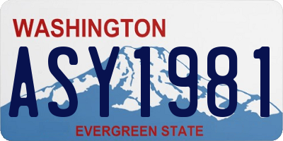 WA license plate ASY1981
