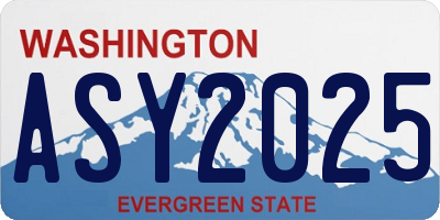 WA license plate ASY2025