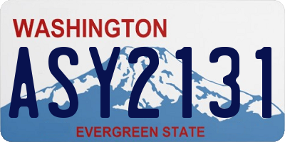 WA license plate ASY2131