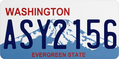 WA license plate ASY2156