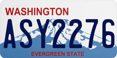 WA license plate ASY2276