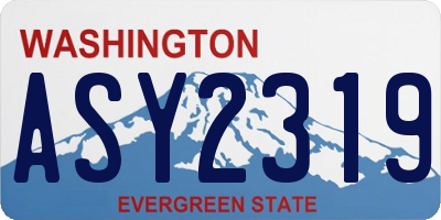 WA license plate ASY2319