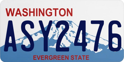 WA license plate ASY2476