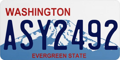 WA license plate ASY2492