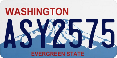 WA license plate ASY2575