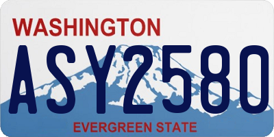 WA license plate ASY2580