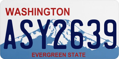 WA license plate ASY2639