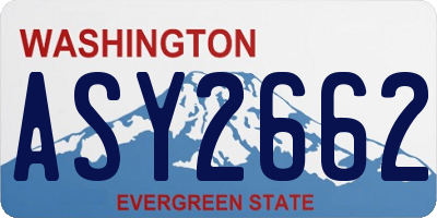 WA license plate ASY2662