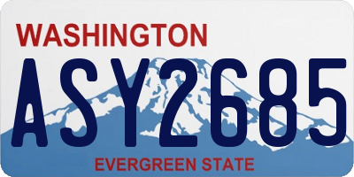 WA license plate ASY2685