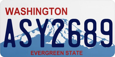 WA license plate ASY2689
