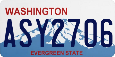 WA license plate ASY2706