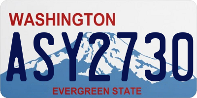 WA license plate ASY2730