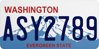 WA license plate ASY2789