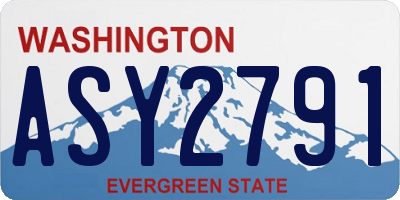 WA license plate ASY2791