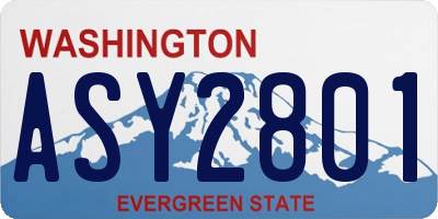 WA license plate ASY2801